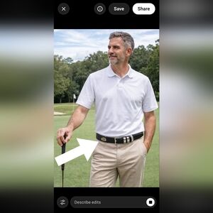 Men’s Leather Golf Concho Belt Size 44 AML 3000 Silver Buckle Western Golf Theme